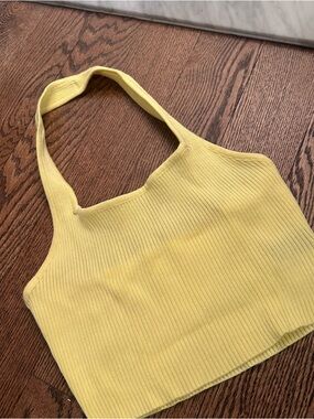 Yellow Halter Crop Top